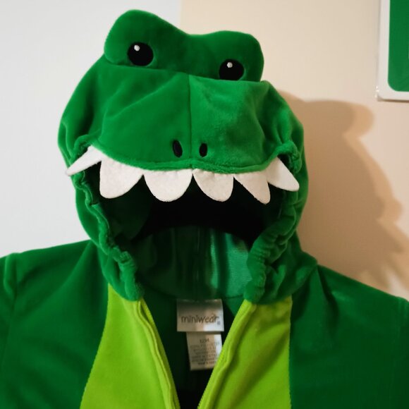 EUC ~Miniwear Infant Adorable Alligator Costume, Onesie w/ Character Hood & Tail - Picture 2 of 8